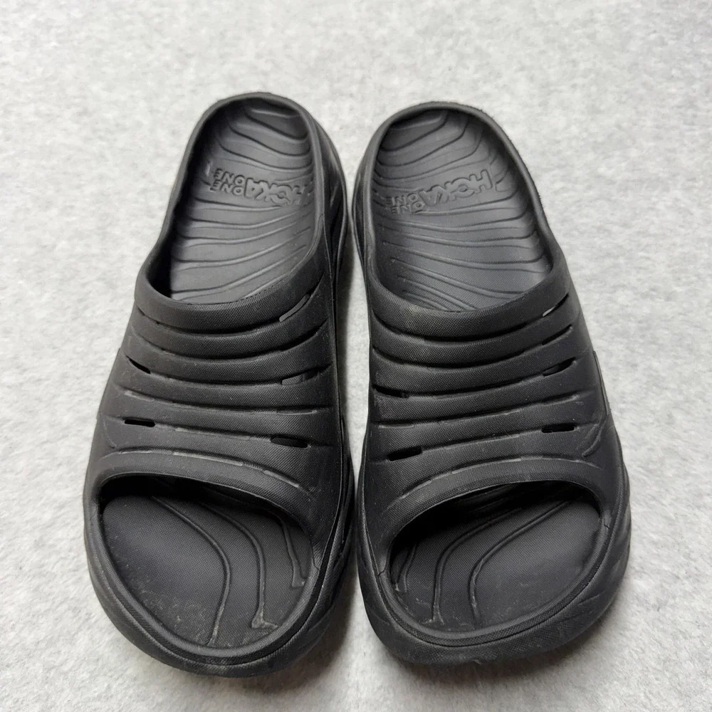 HOKA ONE ONE Ora Recovery Slide Sandals Mens 11 Black Comfort Foam Outdoor